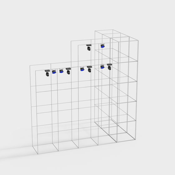 Urban Night Scene Lighting Display Stand 3D model