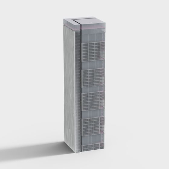 Urban Light Futuristic Skyscraper 3D model