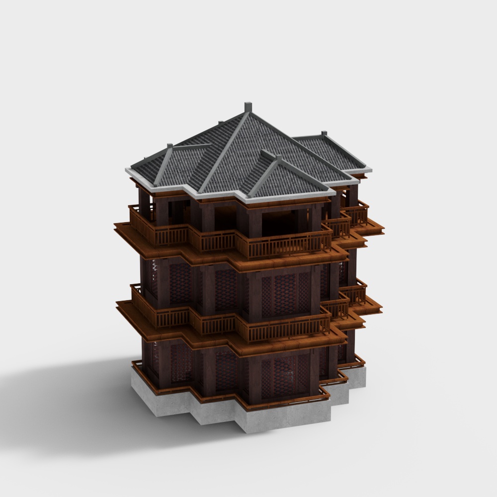 Traditional East Asian Architecture 3D model