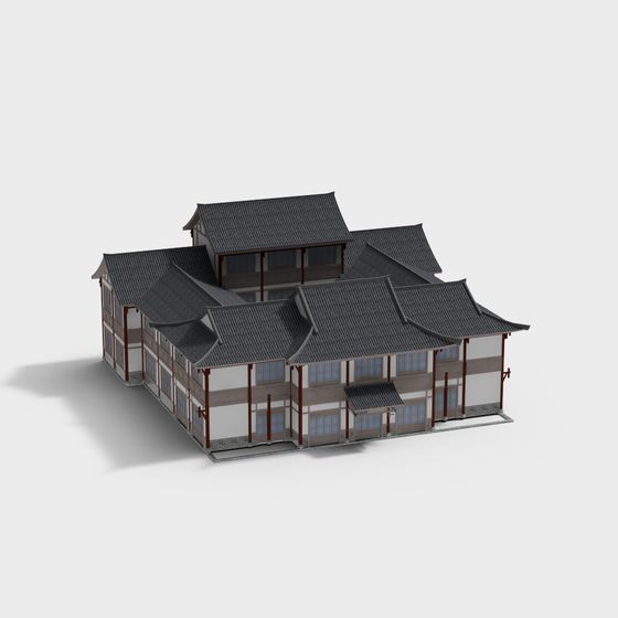 Low Poly Eastern Style Building 3D model