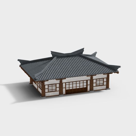 East Asian Traditional Dwelling 3D model for Creative Projects