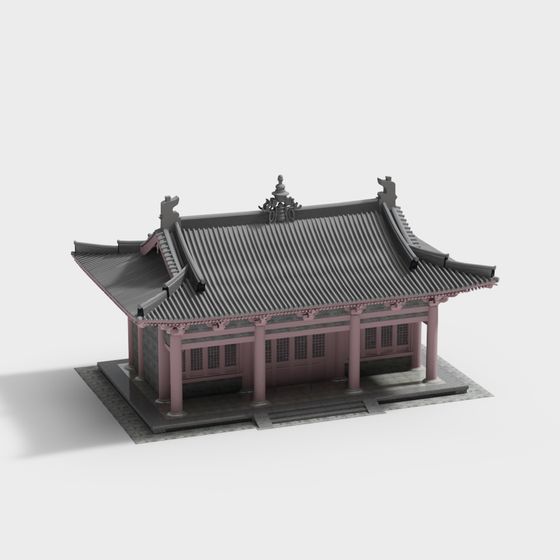 Elegant East Asian Traditional Architecture 3D model