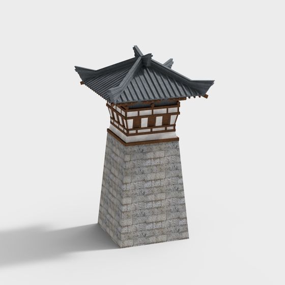 Oriental Aesthetic Tower 3D model