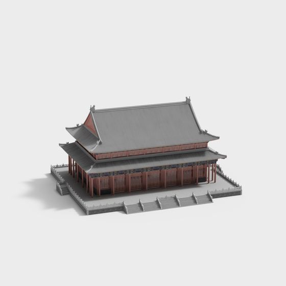Elegant Ancient Pavilion 3D model