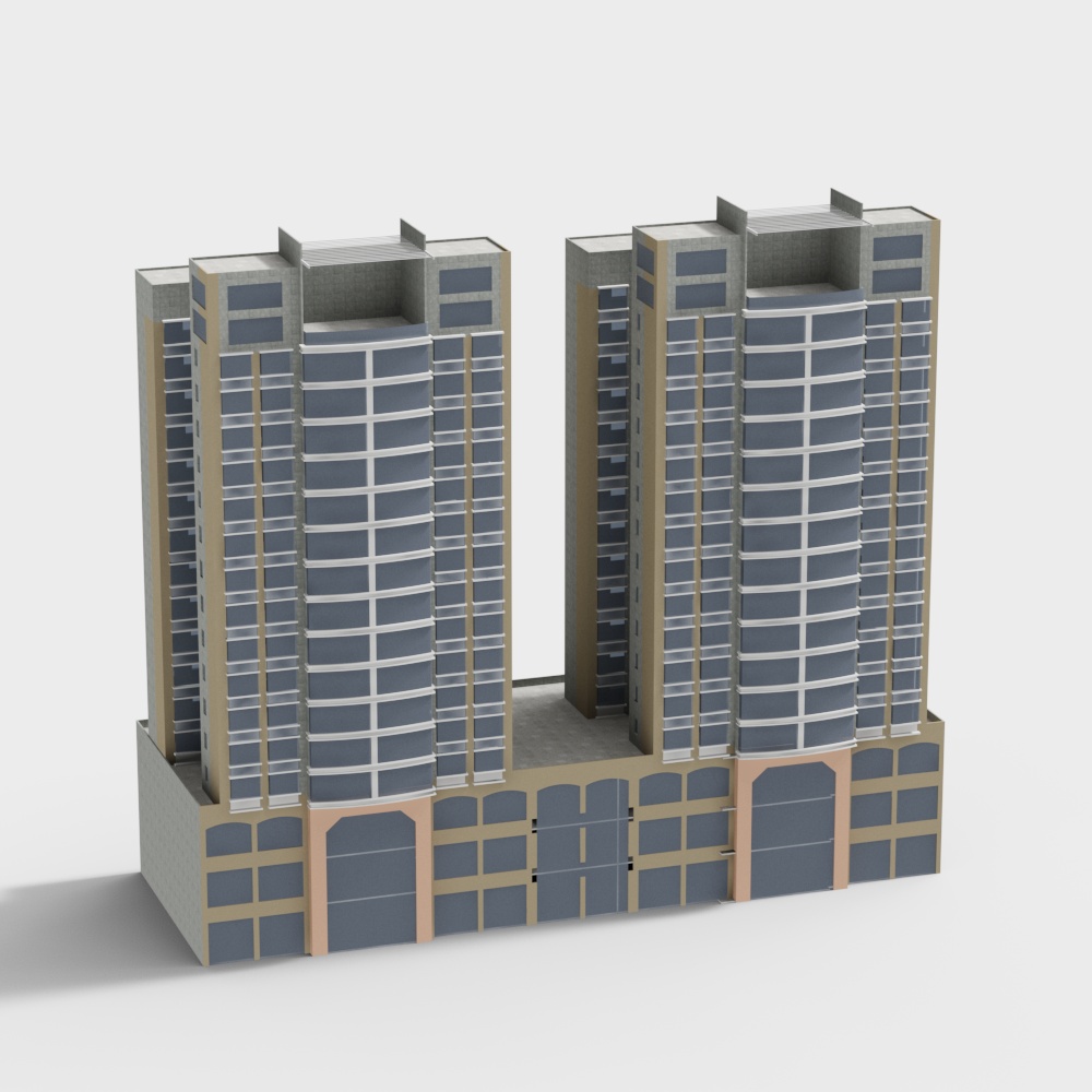 Urban Skyline 3D Model for Modern Architecture