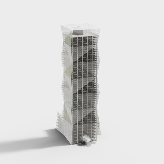 Spiral Tower 3D model with Unique Geometric Design