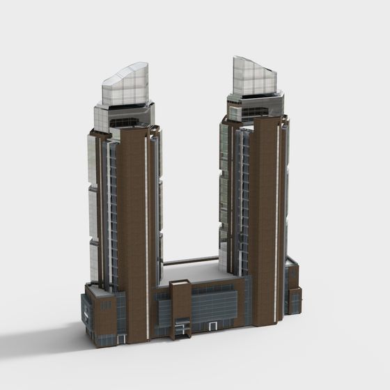 Urban Light Twin Towers 3D model