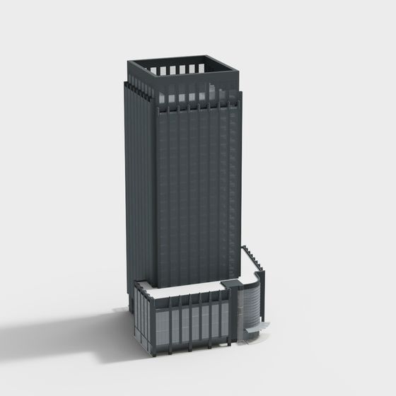 Realistic Low-Poly Skyscraper 3D model