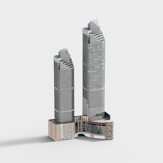 City Lights Twin Towers 3D model