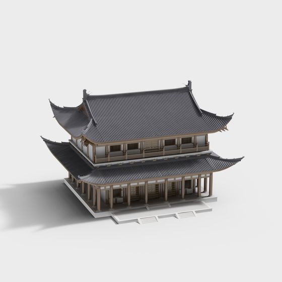 Traditional East Asian Architecture 3D model