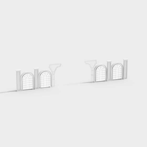 Elegant European Style 3D Porch Models