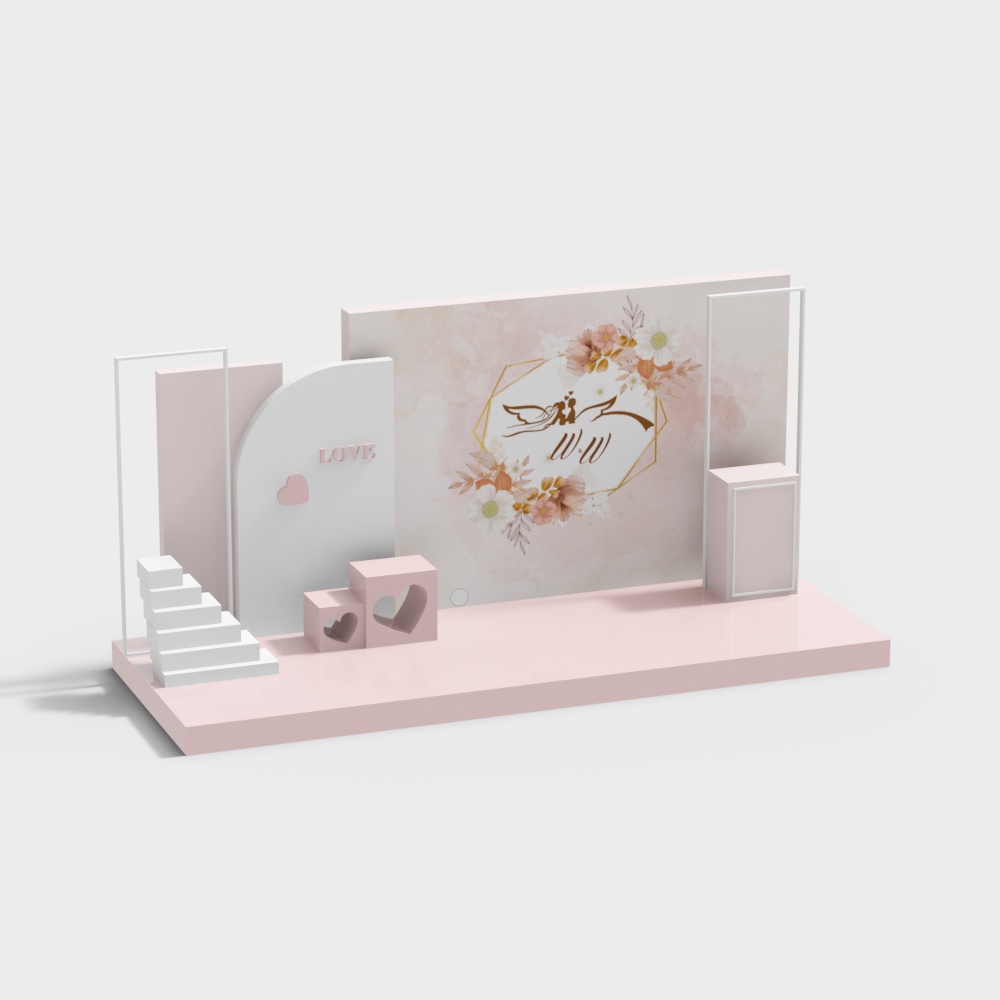 Interior modern wedding pink background