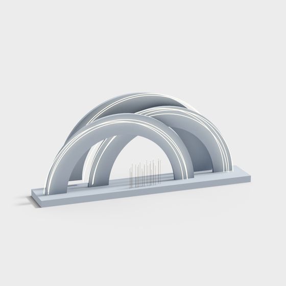 Futuristic Low-Poly Light Gateway 3D model