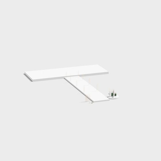 Minimalist Living Room Display Shelf 3D model