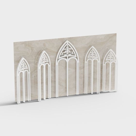 Gothic Church Window 3D Model