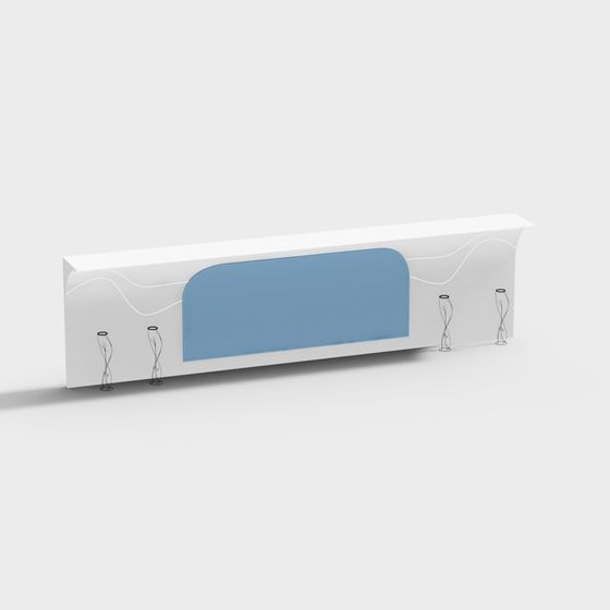 Streamlined Reception Desk 3D model for Modern Spaces