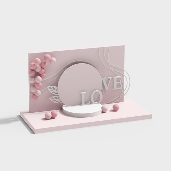 Charming Love Podium 3D model for Romantic Themes