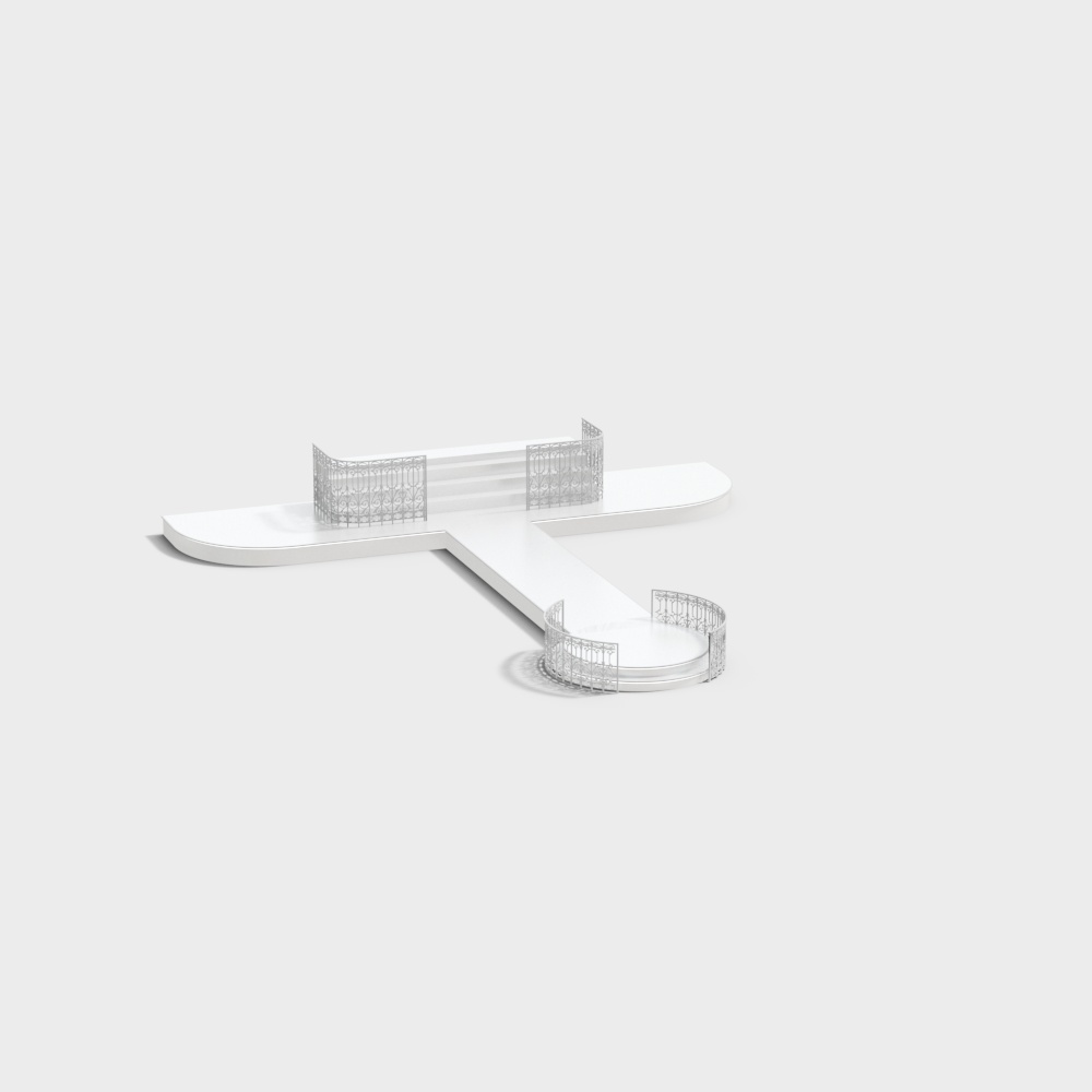 Sân khấu catwalk trắng hiện đại trong nhà