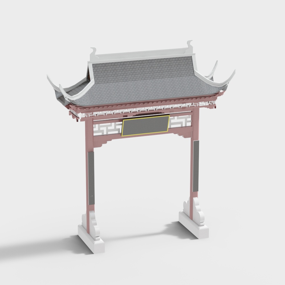Elegant Chinese Archway 3D model