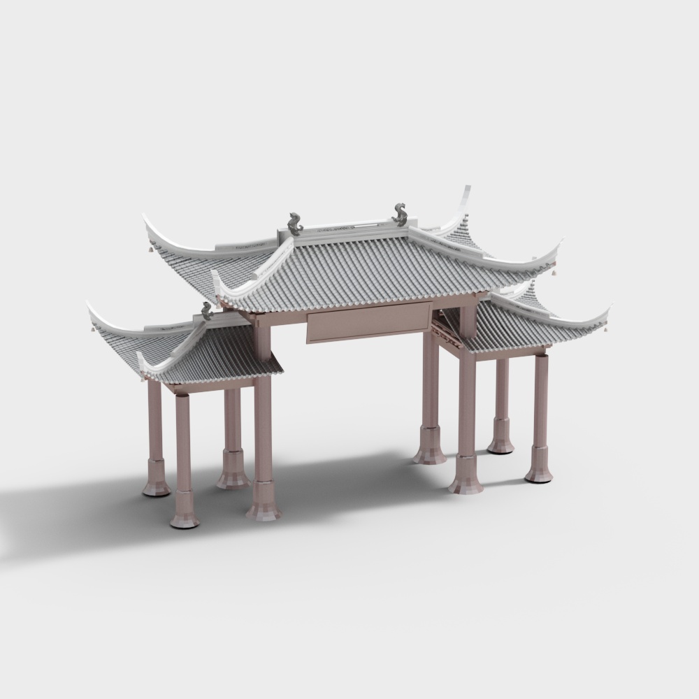 Elegant Ancient Pavilion 3D model