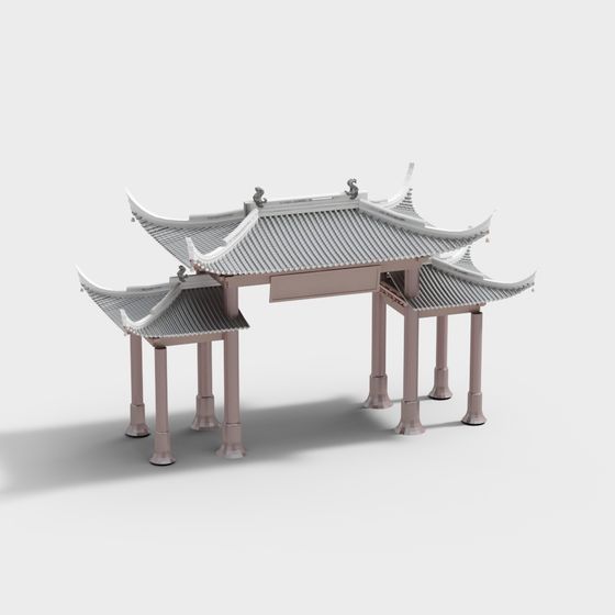 Elegant Ancient Pavilion 3D model