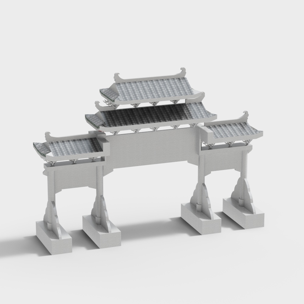 Traditional Chinese Archway 3D model