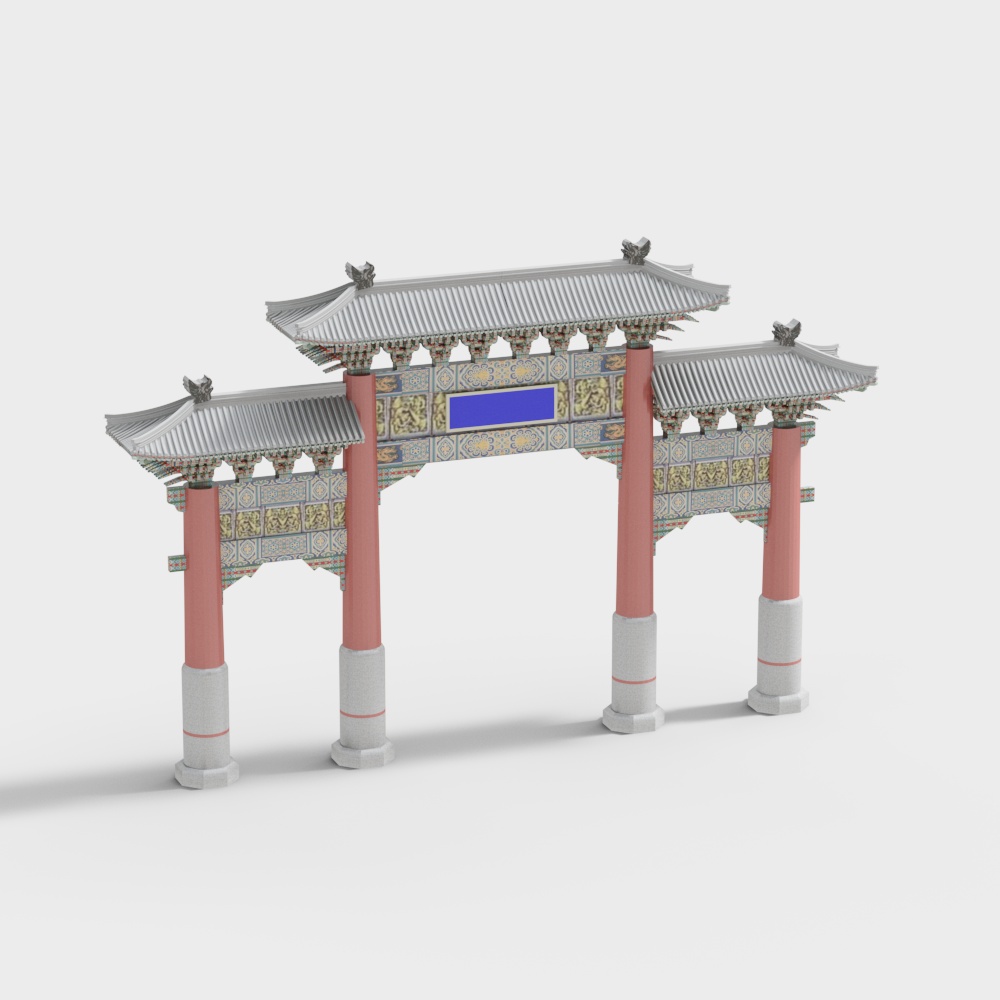 Traditional Chinese Archway 3D model