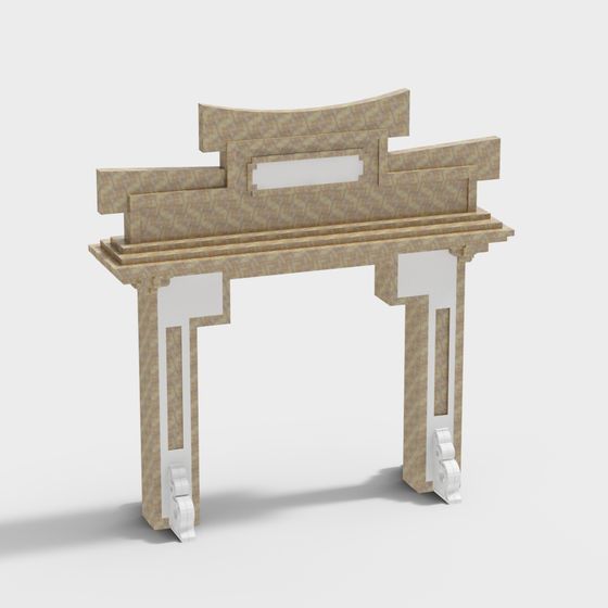 East Asian Shrine Gate 3D model