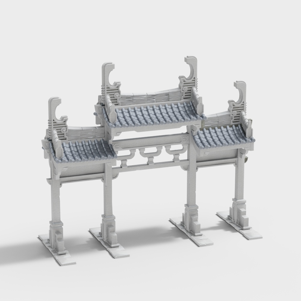 Elegant Low-Poly Ancient Style Bridge 3D model