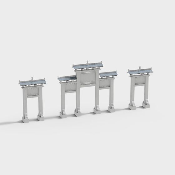 Traditional Chinese Archway 3D model for Cultural Designs