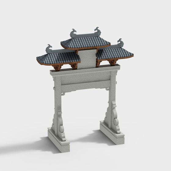 East Asian Archway 3D model
