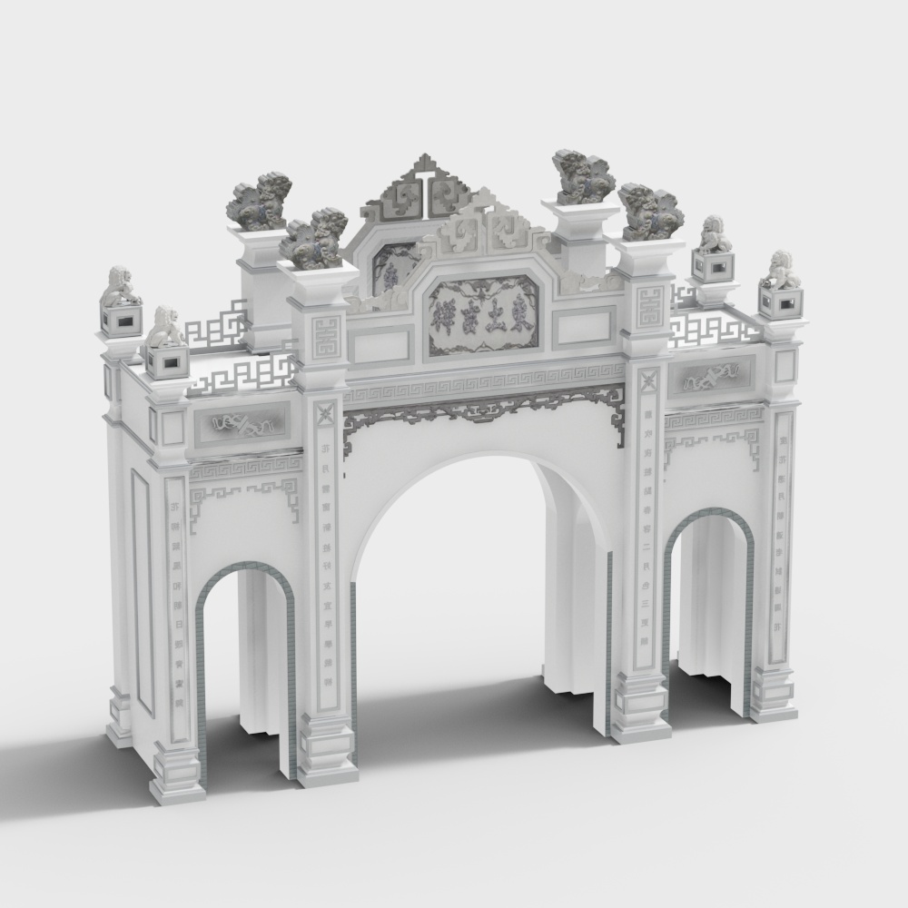 Elegant Chinese Archway 3D model