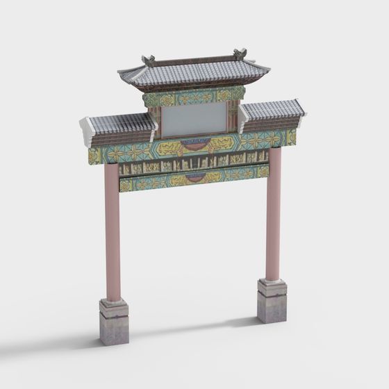 Chinese Archway 3D model - Traditional Meets Modern