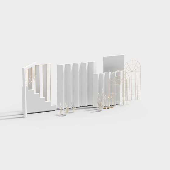 Modern Art Screen 3D model for Stylish Interiors