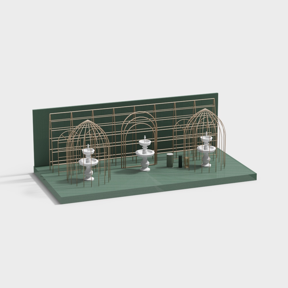 Interior modern wedding green background