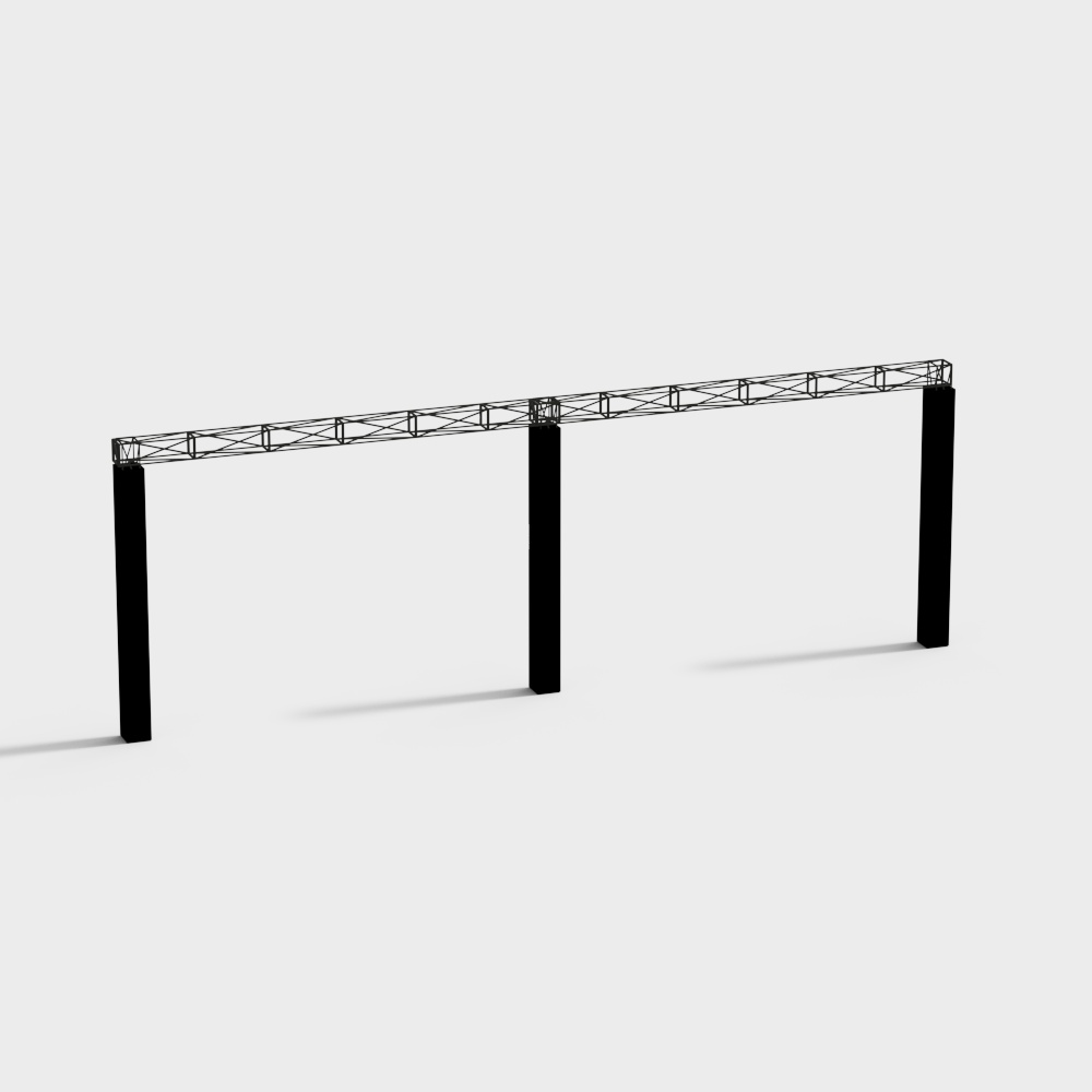 Futuristic Low-Polygon Architectural Structure 3D model