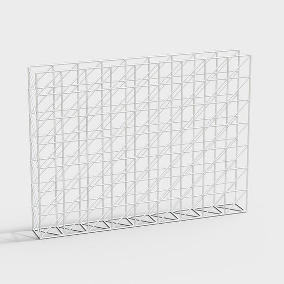 Minimalist Grid Fence 3D model