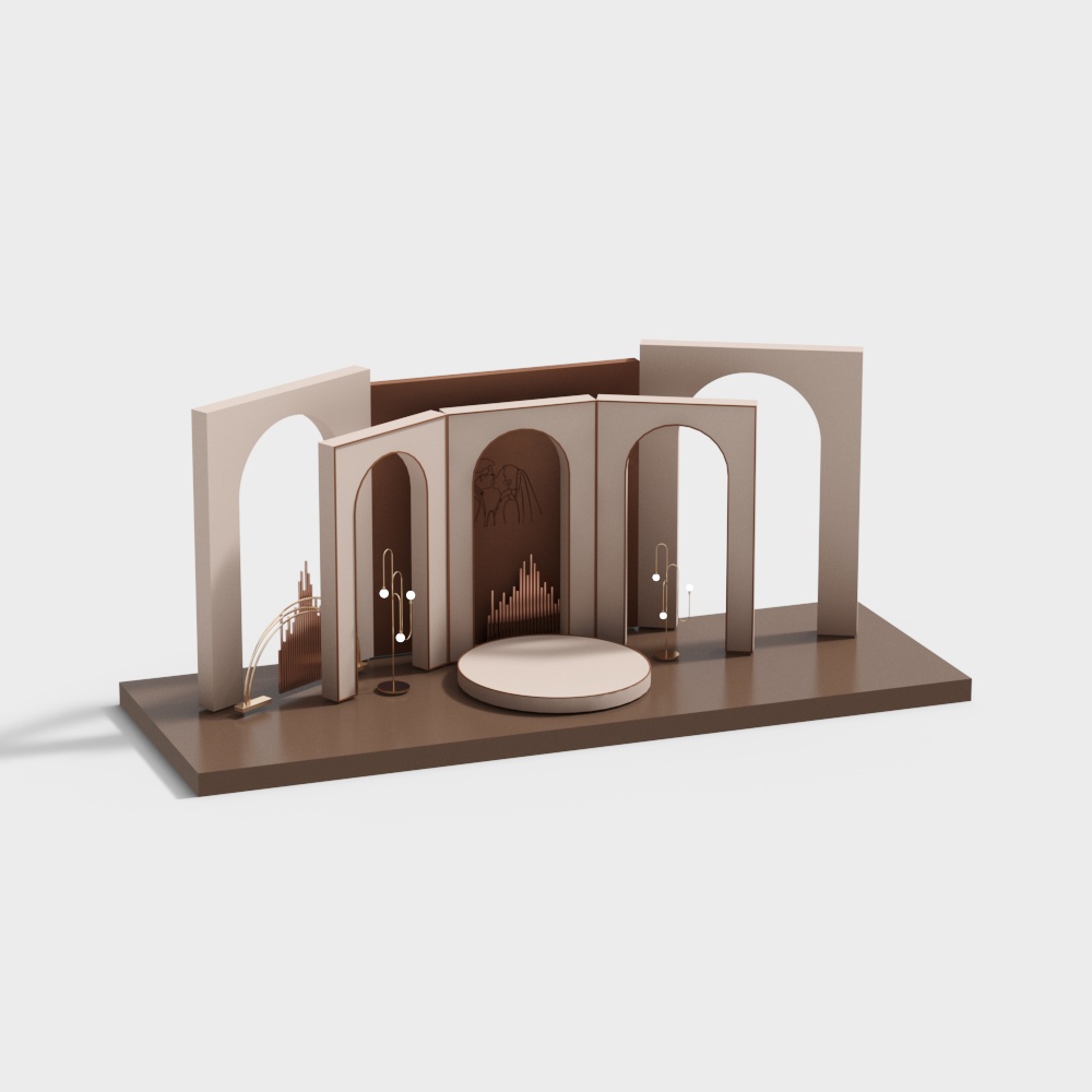 Interior modern wedding brown background