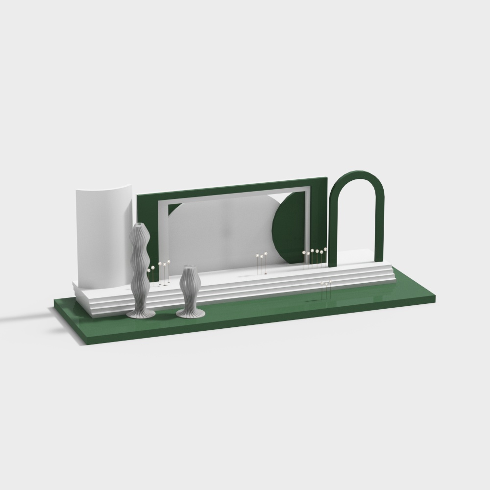 modern wedding white and green background