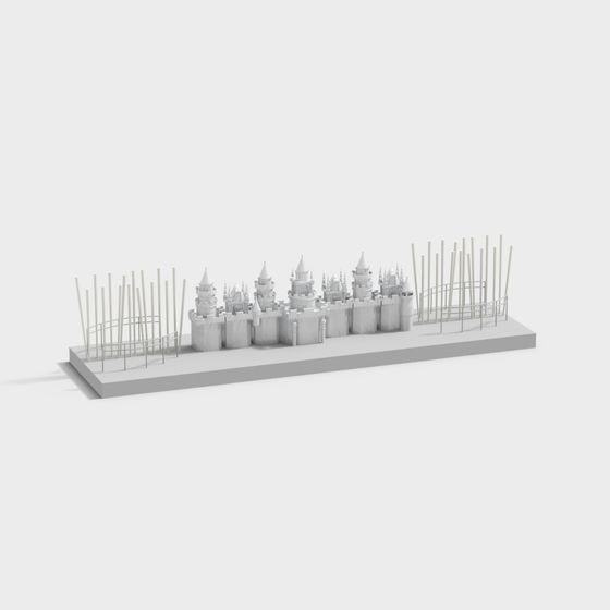 Stunning Low-Polygon Castle 3D Model for Creative Projects