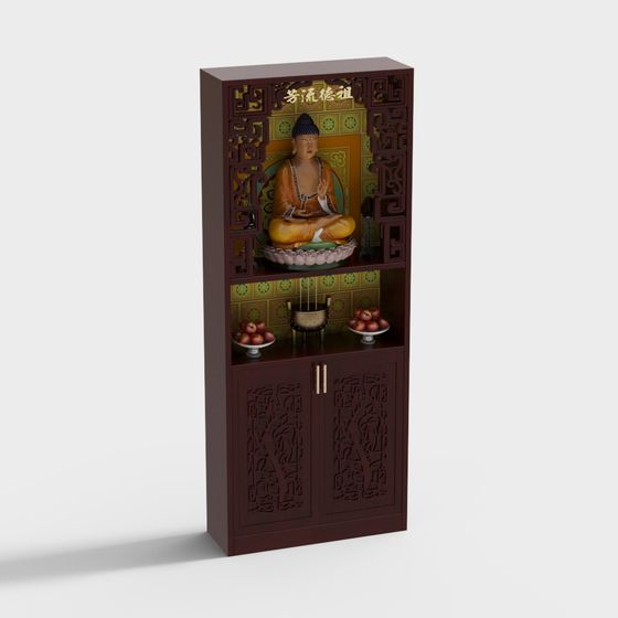 Zen Buddha Altar 3D model