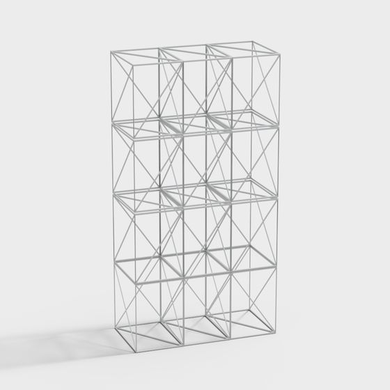 Geometric Grid Shelf 3D model for Creative Projects