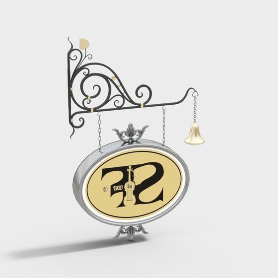 Vintage Shop Sign 3D model