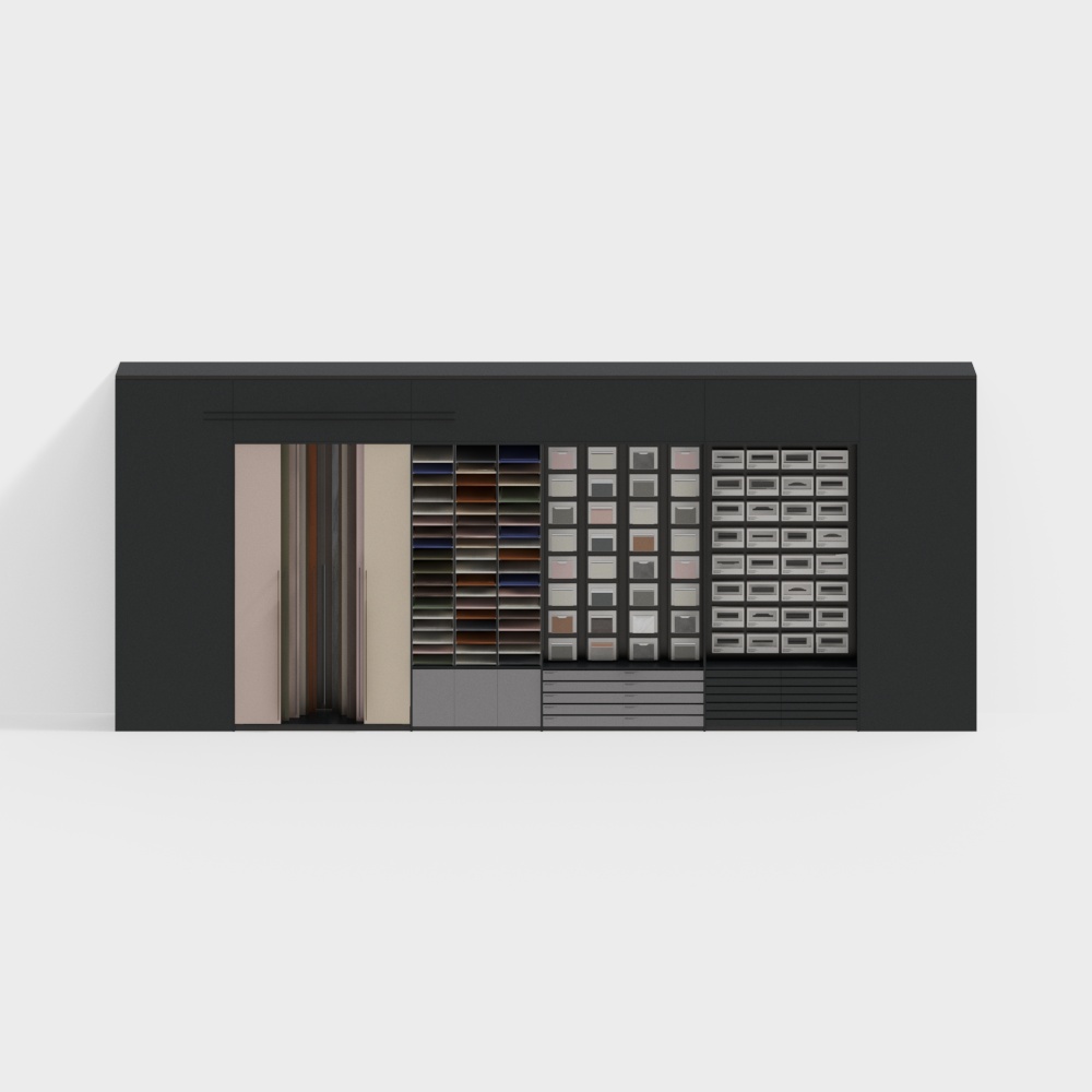 다색 접시 진열장 1