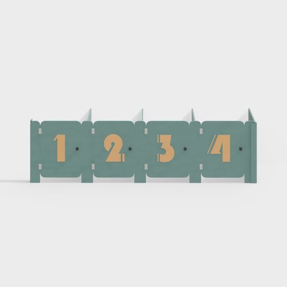 Digital Number Sign 3D model for Modern Aesthetics