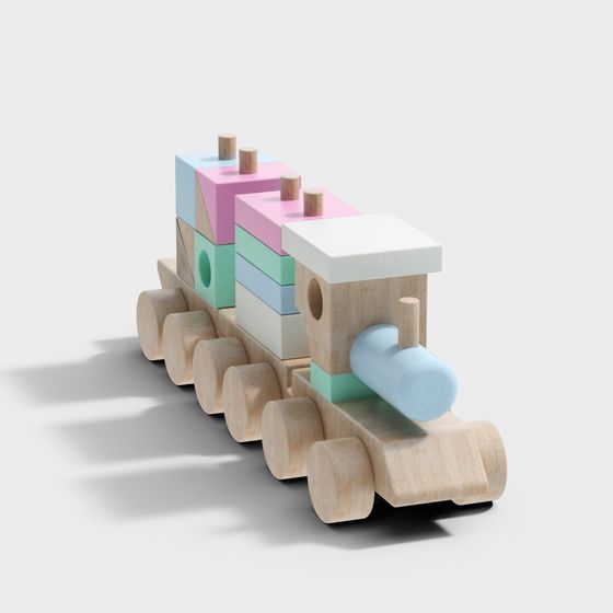 Colorful Block Train 3D model
