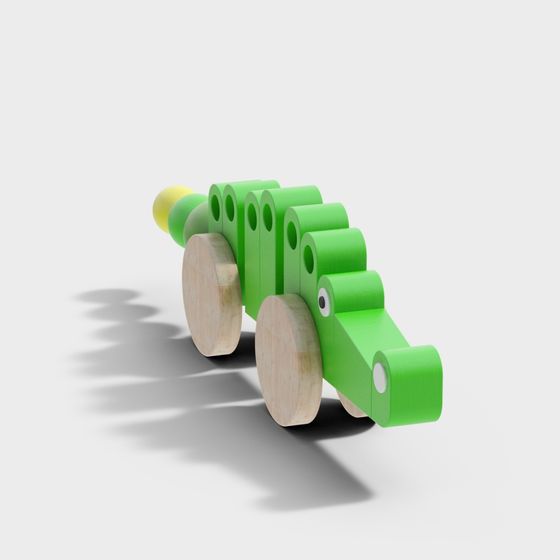 Wooden Toy Dinosaur 3D model for Creative Projects