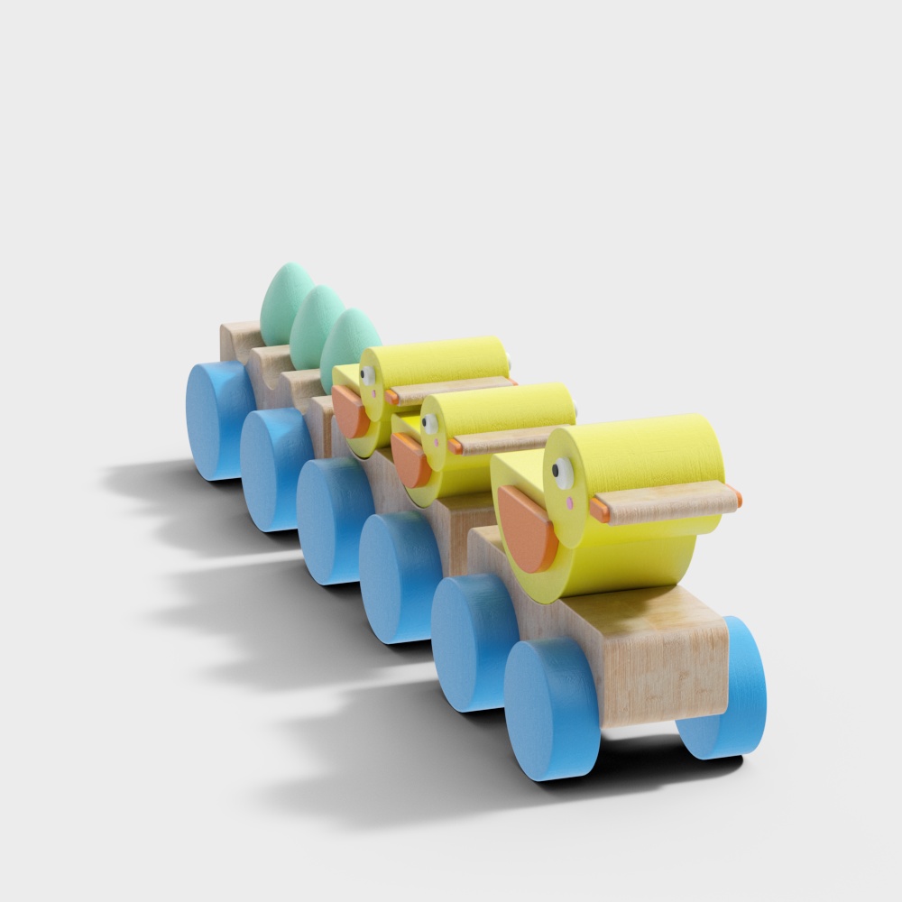 Charming Low-Poly Train 3D model for Creative Projects