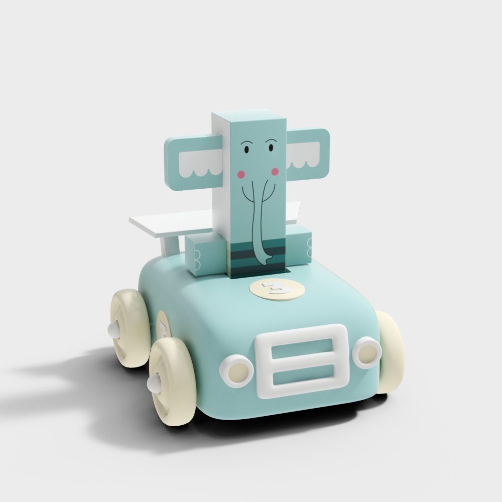 Playful Elephant Car 3D Model