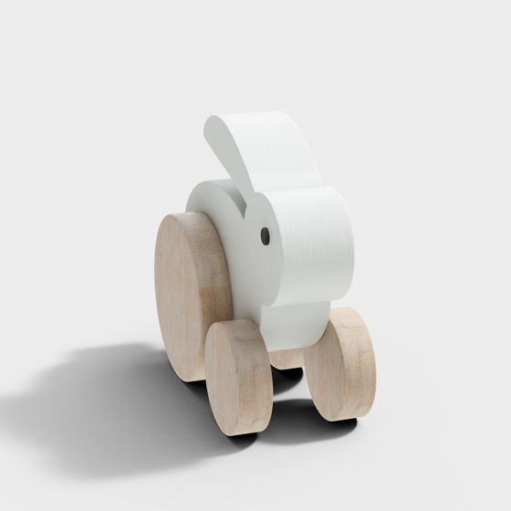 Cute Wooden Elephant 3D model